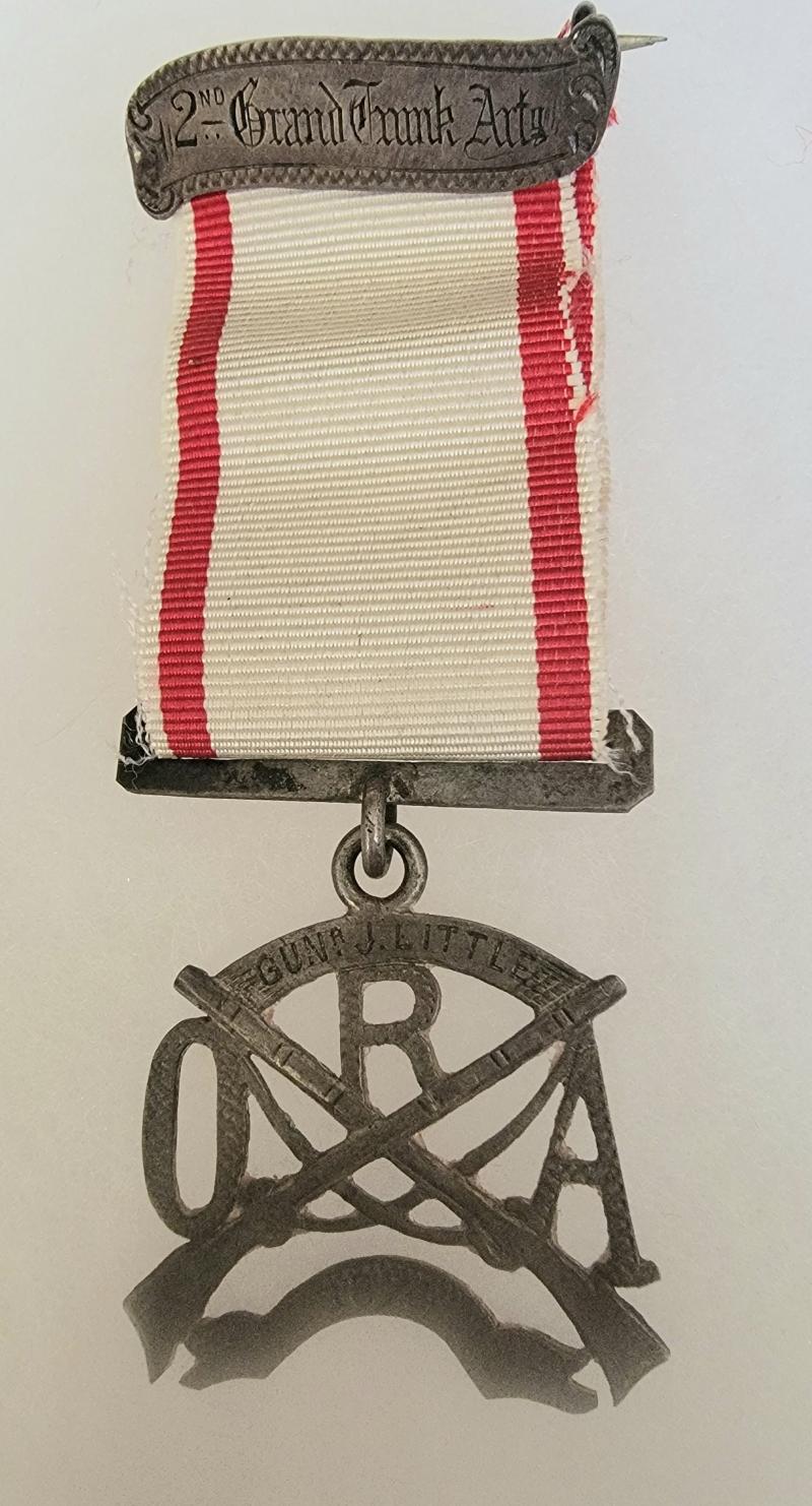 ORA marksman award to Gnr Grand Trunk Railway 2nd Battery of Artillery