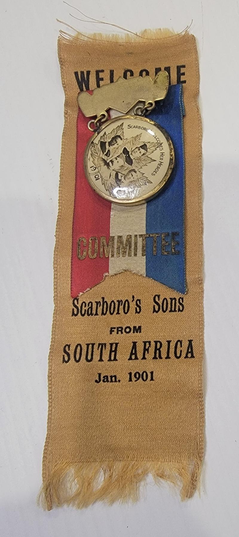 South African War Souvenir Silk Book Mark - Welcome Home Sons of Scarborough