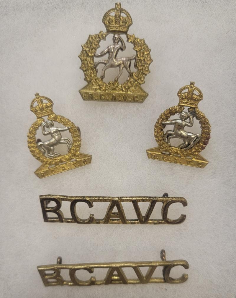 Veterinary Corps Cap Badge and Collar Set